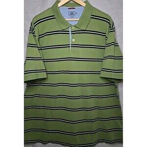 Wrangler Jeans Co Polo Real Comfortable Shirt, Sz 2XL, Green Stiped